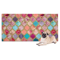 Glitter Moroccan Watercolor Dog Towel