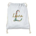 Glitter Moroccan Watercolor Drawstring Backpack - Sweatshirt Fleece - Single Sided