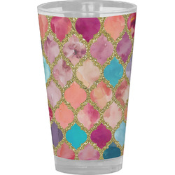 Glitter Moroccan Watercolor Pint Glass - Full Color