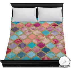 Glitter Moroccan Watercolor Duvet Cover - Full / Queen