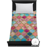 Glitter Moroccan Watercolor Duvet Cover - Twin XL