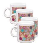 Glitter Moroccan Watercolor Single Shot Espresso Cups - Set of 4