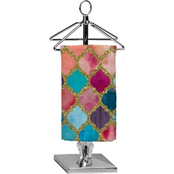 Glitter Moroccan Watercolor Finger Tip Towel - Full Print