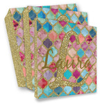 Glitter Moroccan Watercolor 3 Ring Binder - Full Wrap