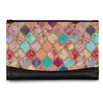 Glitter Moroccan Watercolor Genuine Leather Women's Wallet - Small