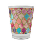 Glitter Moroccan Watercolor Glass Shot Glass - 1.5 oz - Set of 4