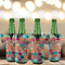 Glitter Moroccan Watercolor Jersey Bottle Cooler - Set of 4 - LIFESTYLE