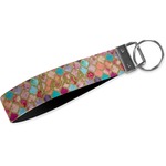 Glitter Moroccan Watercolor Webbing Keychain Fob - Small