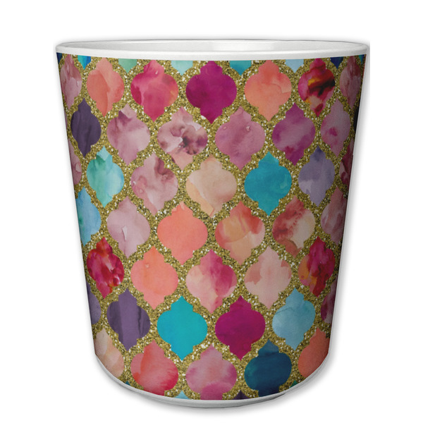 Custom Glitter Moroccan Watercolor Plastic Tumbler 6oz