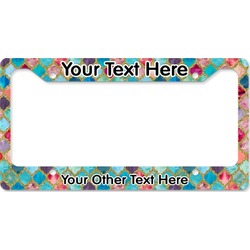 Glitter Moroccan Watercolor License Plate Frame - Style B