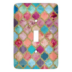Glitter Moroccan Watercolor Light Switch Cover (Single Toggle)