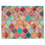 Glitter Moroccan Watercolor Single-Sided Linen Placemat - Single