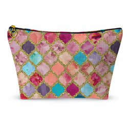 Glitter Moroccan Watercolor Makeup Bag - Large - 12.5"x7"