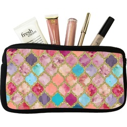 Glitter Moroccan Watercolor Makeup / Cosmetic Bag - Small