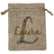 Glitter Moroccan Watercolor Medium Burlap Gift Bag - Front