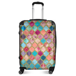 Glitter Moroccan Watercolor Suitcase - 24" Medium - Checked