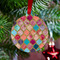 Glitter Moroccan Watercolor Metal Ball Ornament - Lifestyle