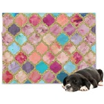 Glitter Moroccan Watercolor Dog Blanket - Large