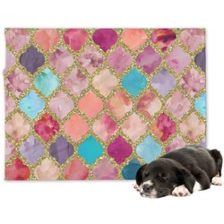 Glitter Moroccan Watercolor Dog Blanket