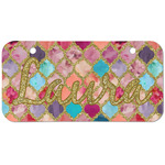 Glitter Moroccan Watercolor Mini/Bicycle License Plate (2 Holes)