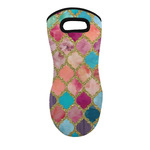 Glitter Moroccan Watercolor Neoprene Oven Mitt