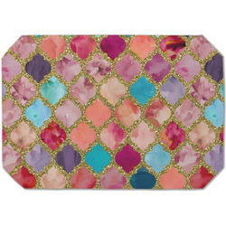 Glitter Moroccan Watercolor Dining Table Mat - Octagon (Single-Sided)