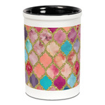 Glitter Moroccan Watercolor Ceramic Pencil Holders - Black