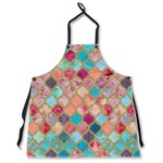 Glitter Moroccan Watercolor Apron Without Pockets