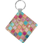 Glitter Moroccan Watercolor Diamond Plastic Keychain