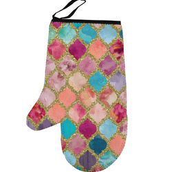 Glitter Moroccan Watercolor Left Oven Mitt