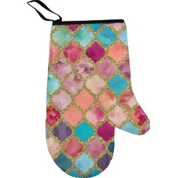 Glitter Moroccan Watercolor Right Oven Mitt