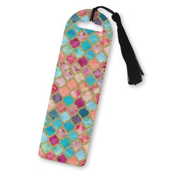 Glitter Moroccan Watercolor Plastic Bookmark