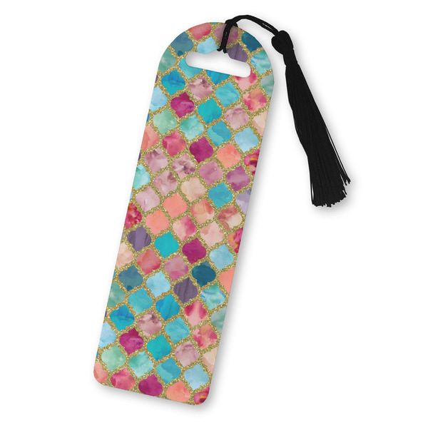 Custom Glitter Moroccan Watercolor Plastic Bookmark