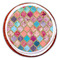 Glitter Moroccan Watercolor Printed Icing Circle - Large - On Cookie