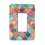 Glitter Moroccan Watercolor Rocker Style Light Switch Cover - Single Switch