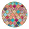 Glitter Moroccan Watercolor Round Paper Coaster - Approval