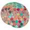 Glitter Moroccan Watercolor Round Paper Coaster - Main