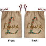 Glitter Moroccan Watercolor Santa Sack - Front & Back