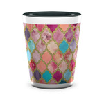 Glitter Moroccan Watercolor Ceramic Shot Glass - 1.5 oz - Two Tone - Single