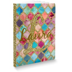 Glitter Moroccan Watercolor Softbound Notebook