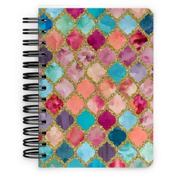 Glitter Moroccan Watercolor Spiral Notebook - 5x7