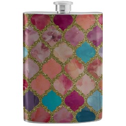 Glitter Moroccan Watercolor Stainless Steel Flask