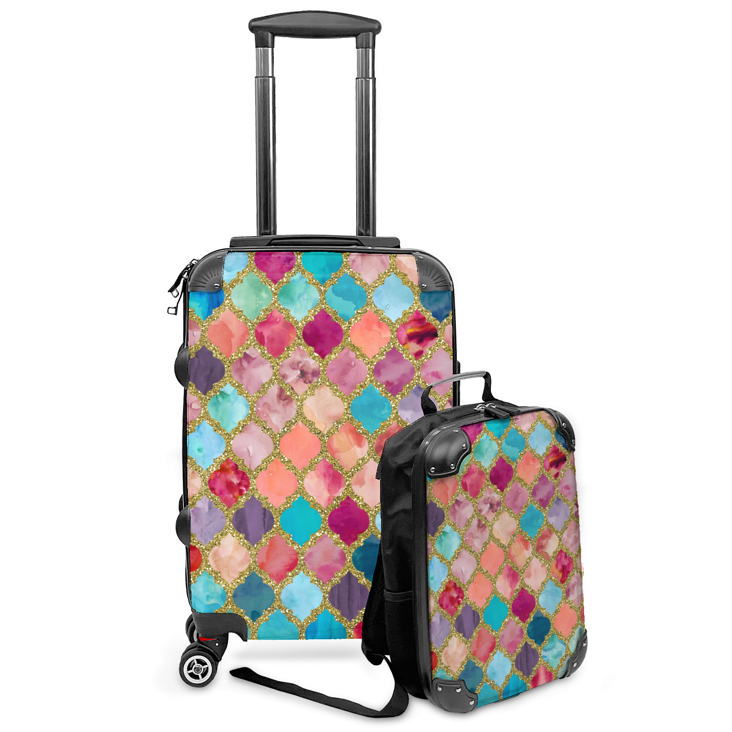 Glitter Moroccan Watercolor Kids 2-Piece Luggage Set - Suitcase & - YouCustomizeIt