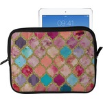 Glitter Moroccan Watercolor Tablet Case / Sleeve - Large