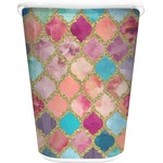 Glitter Moroccan Watercolor Waste Basket