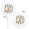 Glitter Moroccan Watercolor White Plastic 5.5" Stir Stick - Double Sided - Round - Front & Back