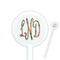 Glitter Moroccan Watercolor White Plastic 5.5" Stir Stick - Round - Closeup