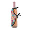 Glitter Moroccan Watercolor Wine Bottle Apron - DETAIL WITH CLIP ON NECK