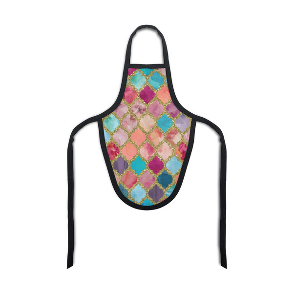 Custom Glitter Moroccan Watercolor Bottle Apron