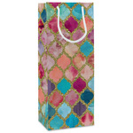 Glitter Moroccan Watercolor Wine Gift Bags